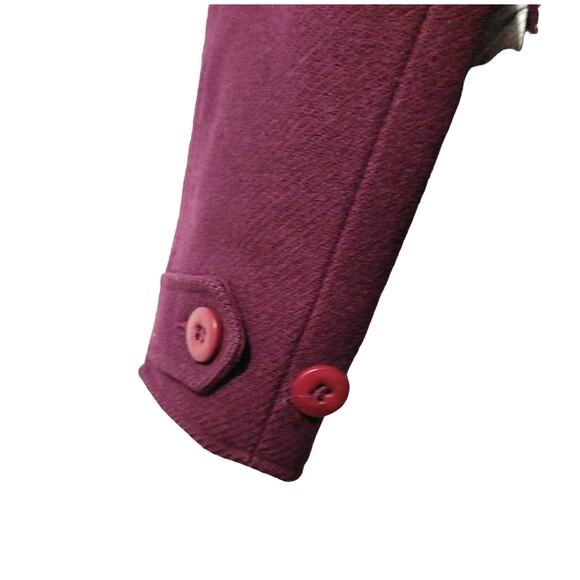 The Woolrich Woman Pure Wool Long Overcoat Jacket Button Purple Women Small - Picture 4 of 7